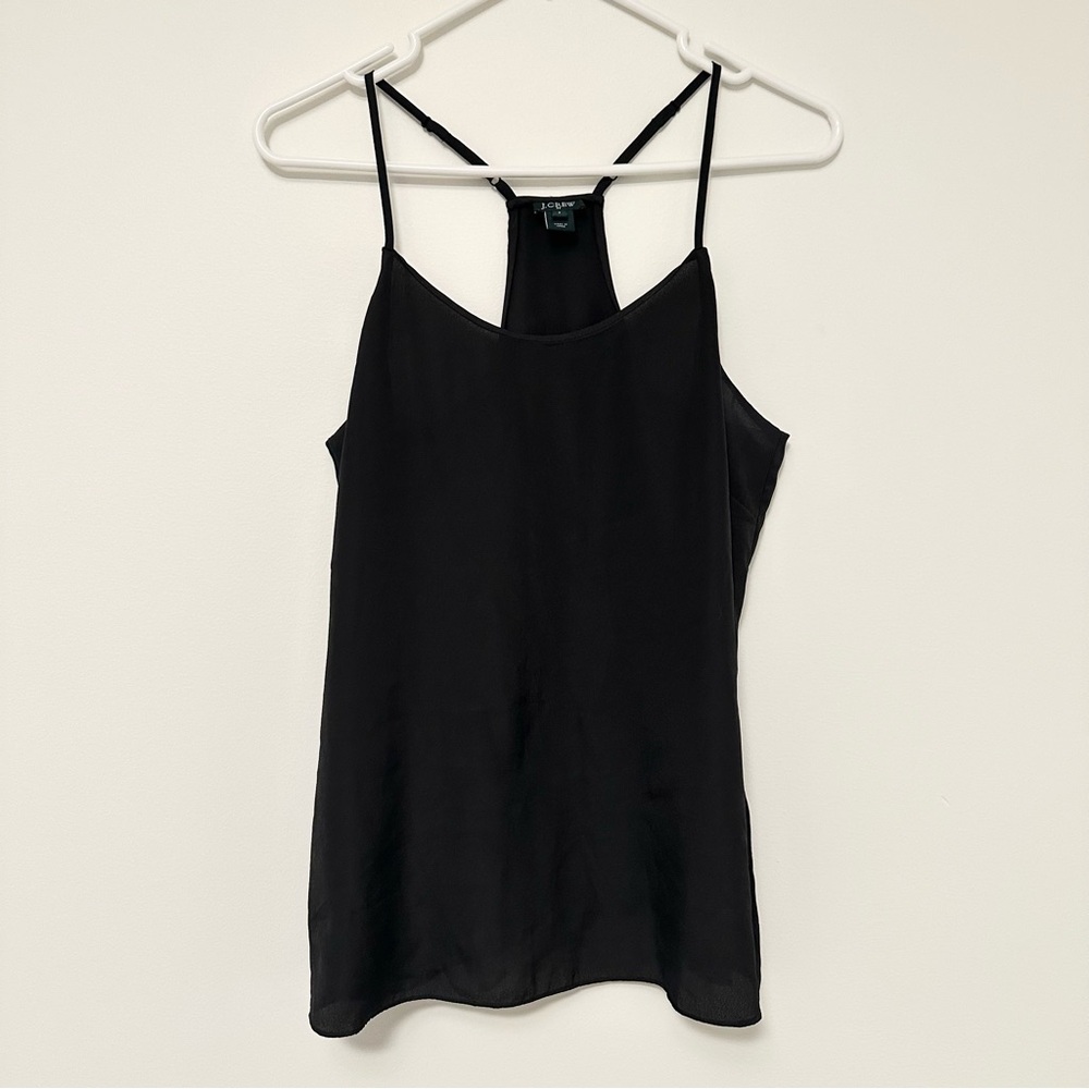 J. Crew Black Camisole Tank Top with Lightweight Fabric Women's Size 8